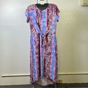 C.Wonder Christian Siriano Women’s Purple Hi-Low Printed Dress Size M